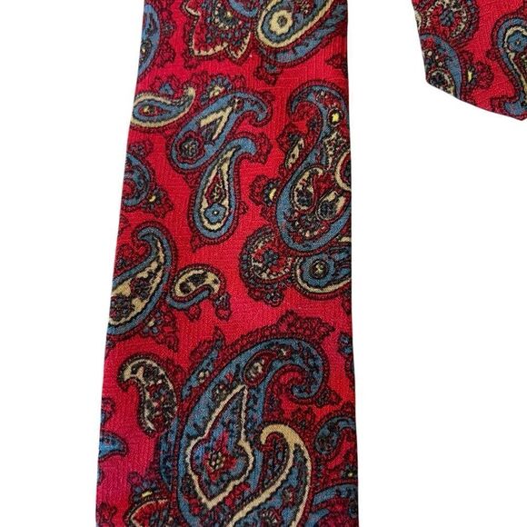 Vintage Liberty of London Paisley Red and BlueTie - Picture 2 of 3